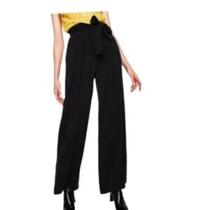 Zara black wide leg crop pants